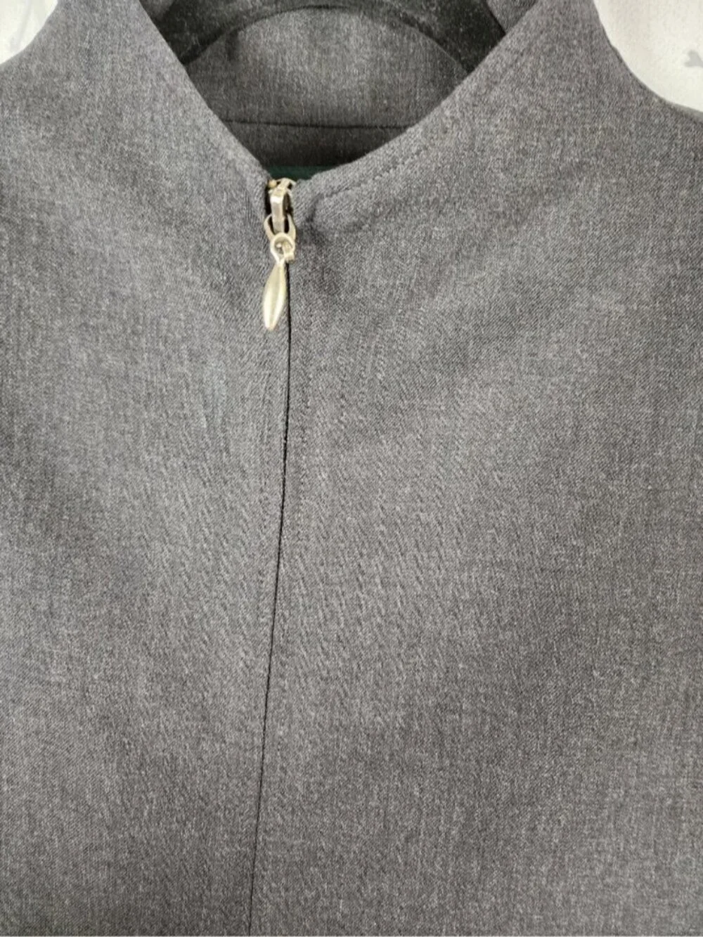 Lauren Ralph Lauren Gray Worsted Wool Full Zip High Neck Jacket